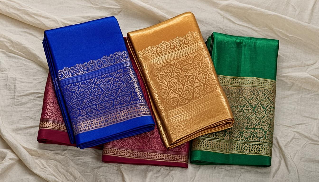 Folded premium silk sarees